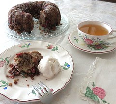 Apple-Cranberry Cake with Coconut-milk vanilla ice cream (non-dairy)
