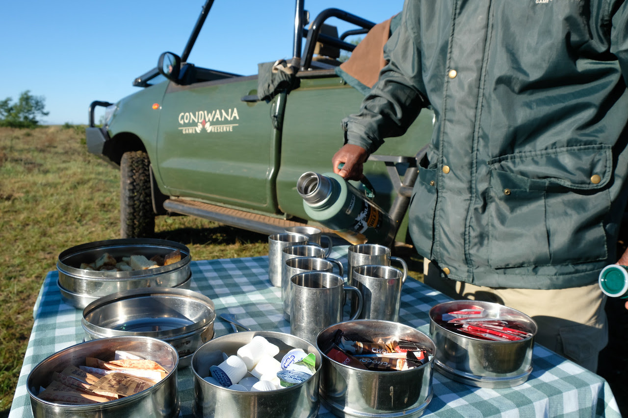 Sunrise game drive coffee break 