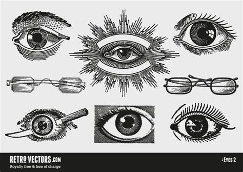 vintage vector eyes vintage vectors royalty