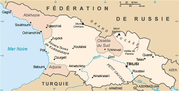 Carte de la république de Géorgie