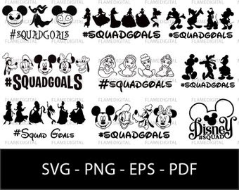 Download 134 Disney Princess Squad Svg SVG PNG EPS DXF File for Cricut, Silhouette and Other Machine