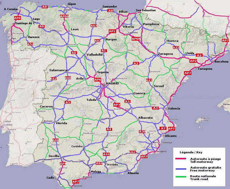 Info • carte portugal espagne • Voyages - Cartes