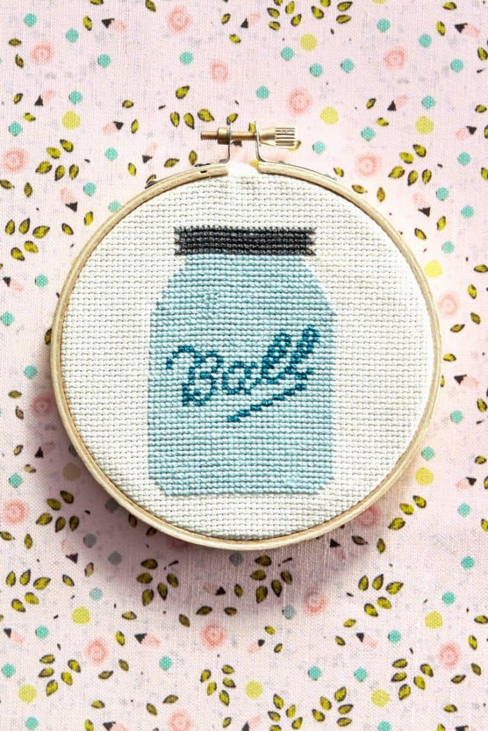 FREE Printable Ball Jar Cross Stitch Pattern