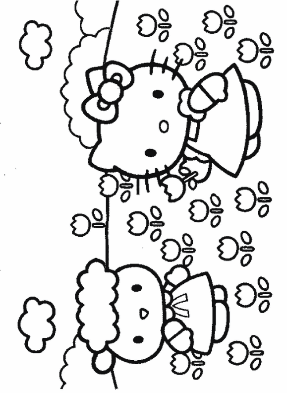 Hello Kitty Coloring pages - free coloring book pages for children
