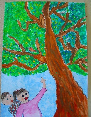 木々を見つめて ４年生 図工 六合東小学校