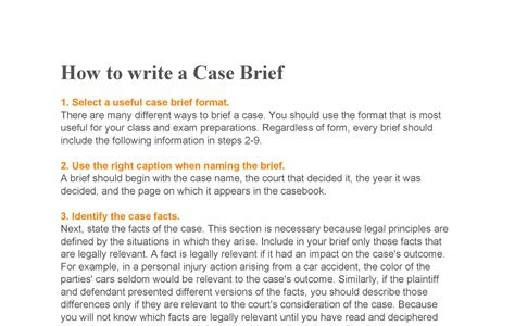 Free Reading template for case brief Gutenberg PDF
