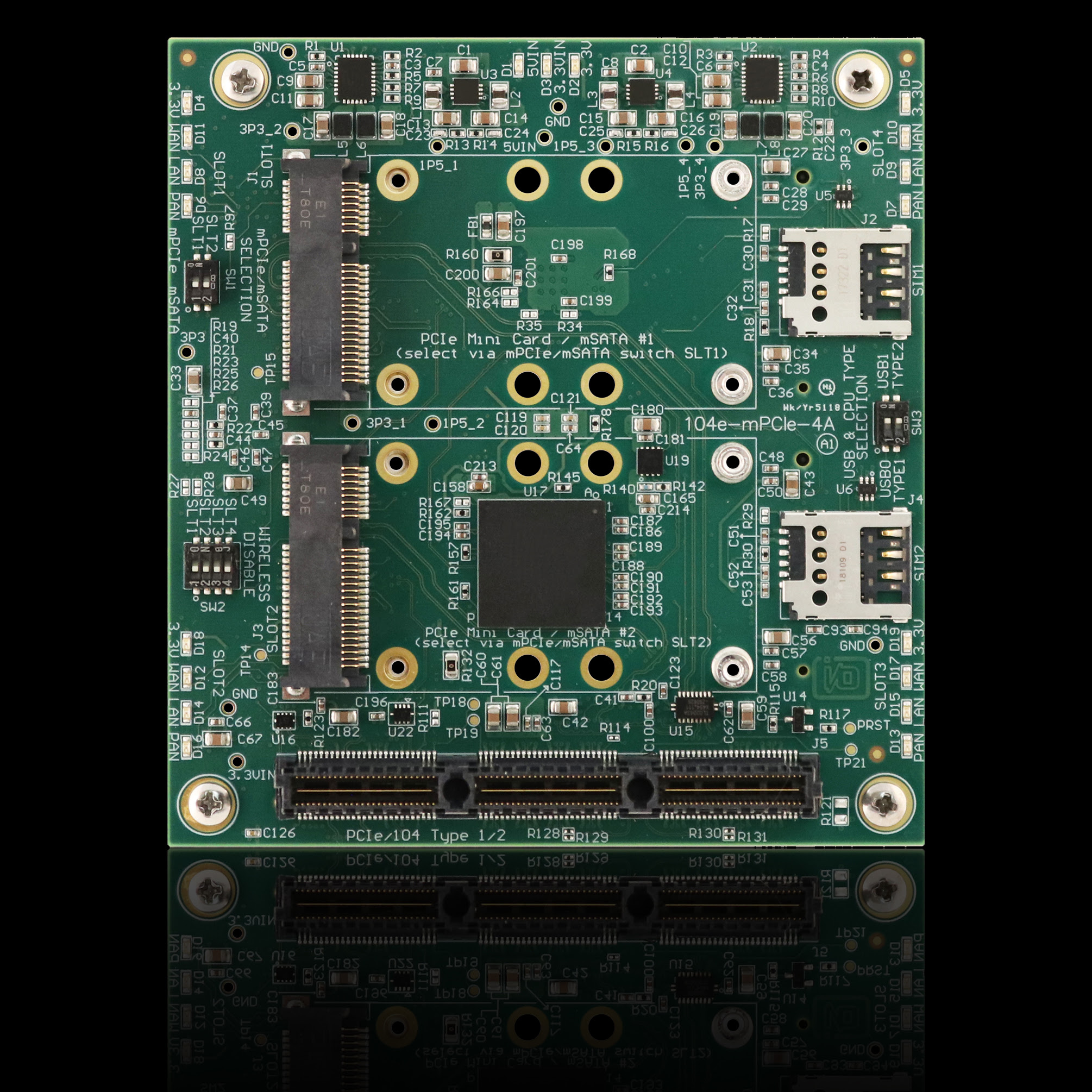 Acces I O Products Announces Pcie 104 Adapter Board Offering Flexible I O Expansion Using Two Or Four Pci Express Mini Card Sockets Acces I O Products