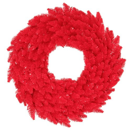 5' Pre-Lit Ruby Red Fir Commercial Size Artificial Christmas Wreath - Red Lights