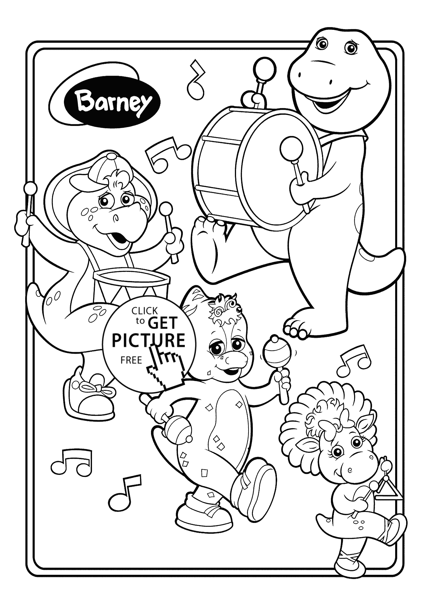 Barney Birthday Coloring Pages - Coloring Home