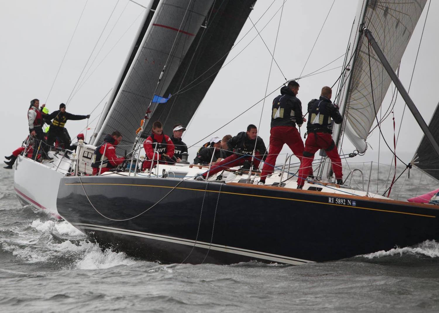 J/44 fleet sailing Storm Trysail IOR regatta