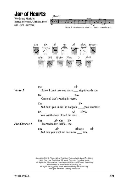 jar  hearts  christina perri guitar chordslyrics