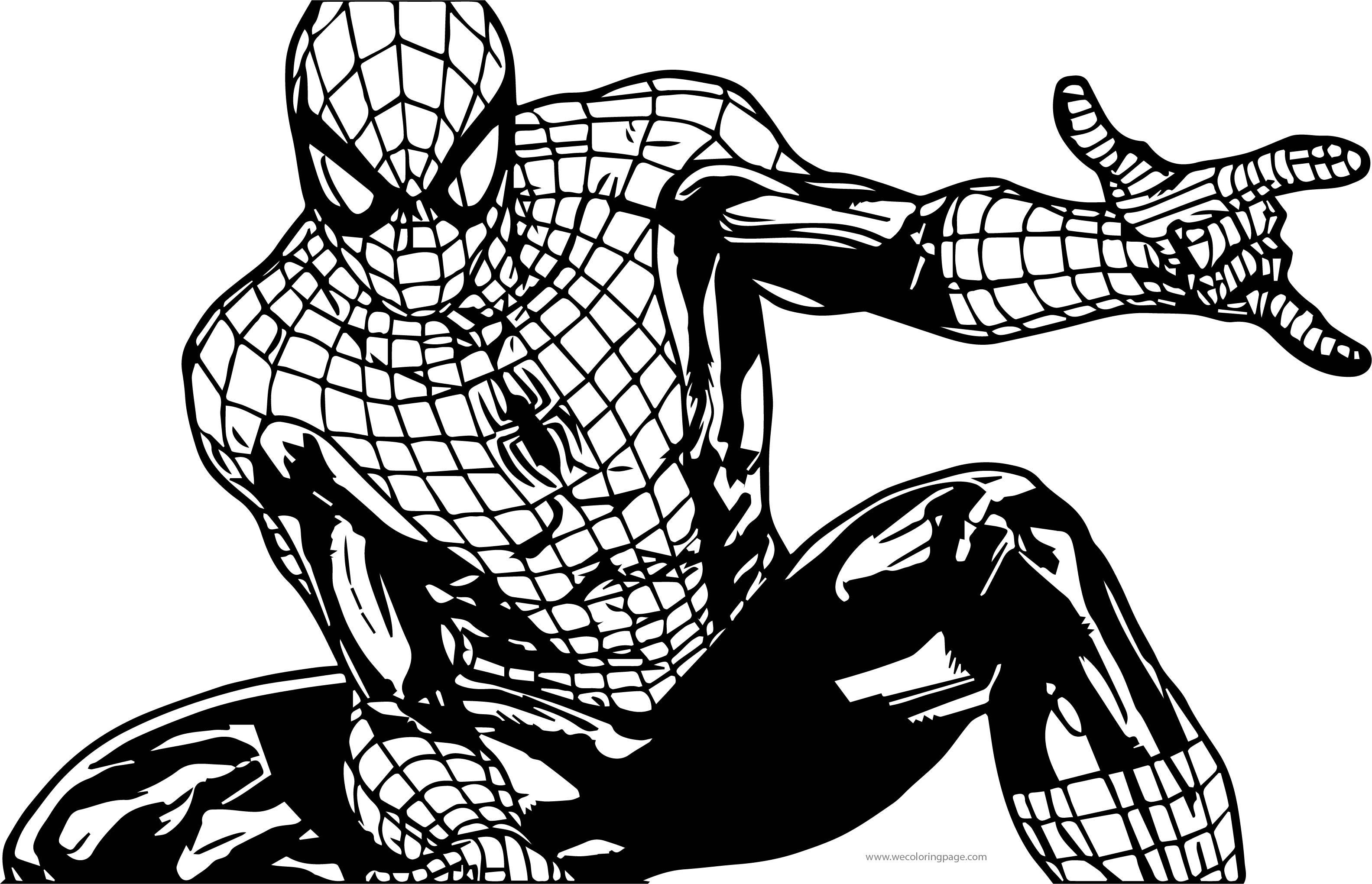 Download Spider Man Looking Down Coloring Page | Wecoloringpage.com