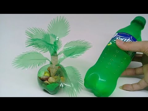 how to make flower pot  with plastic bottle decorate with 