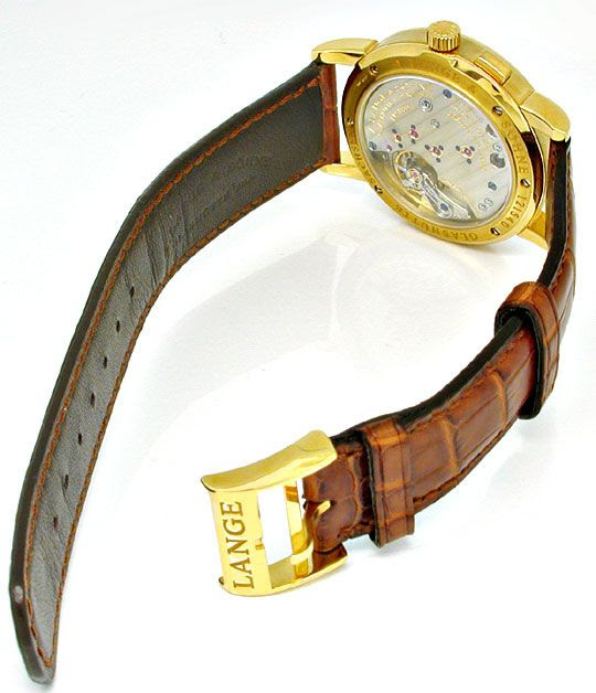 Originalfoto A. LANGE UND SÖHNE SAXONIA GELBGOLD 11.500€ NEUZUSTAND!