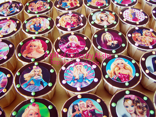 Birthday Cupcakes Edible Image Barbie