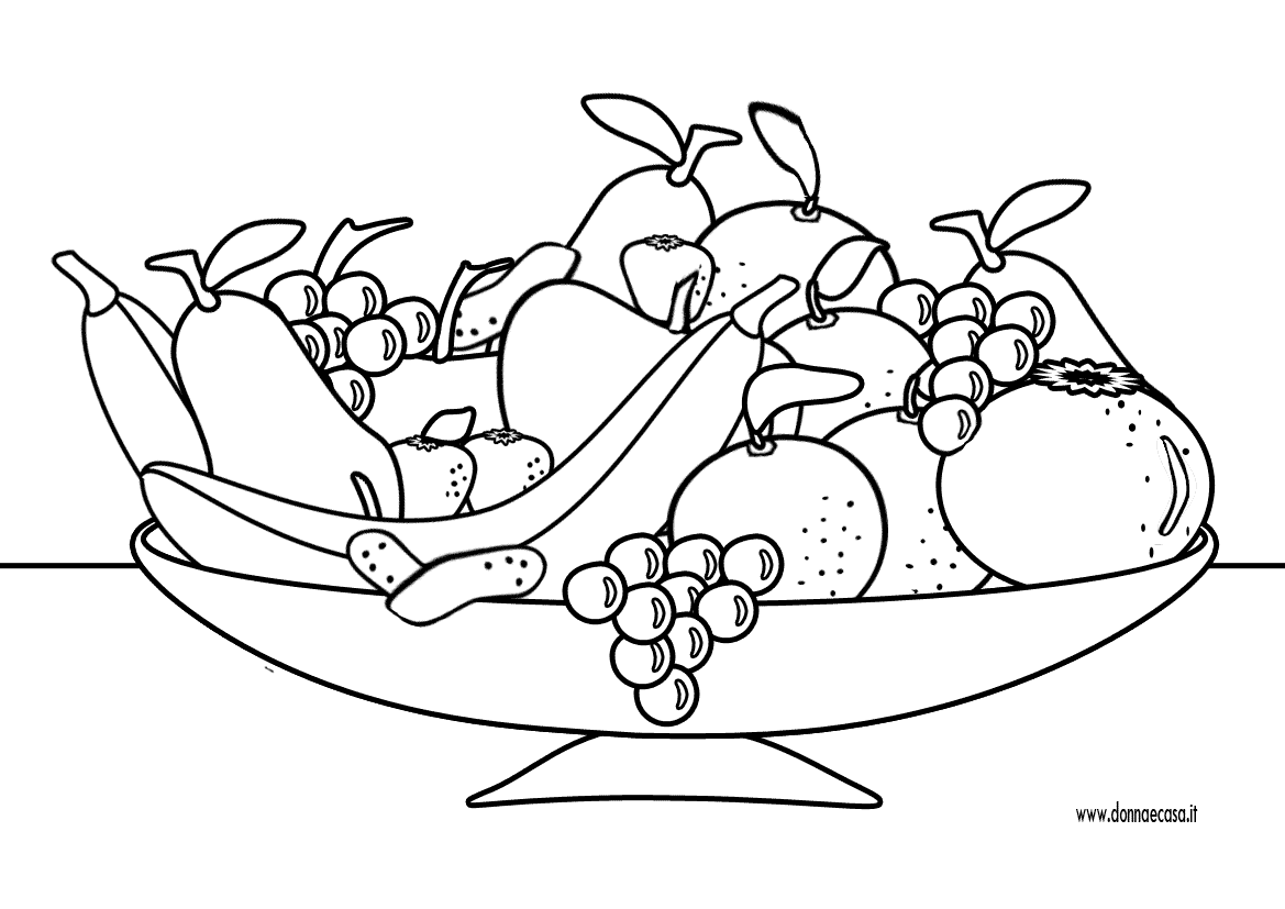 abbastanza Disegno di un cesto di frutta da colorare DW94