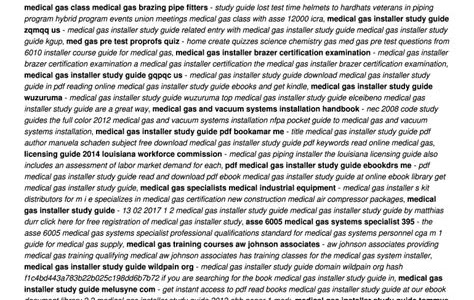 Free Reading Medical Gas Installer Study Guide Download Now PDF