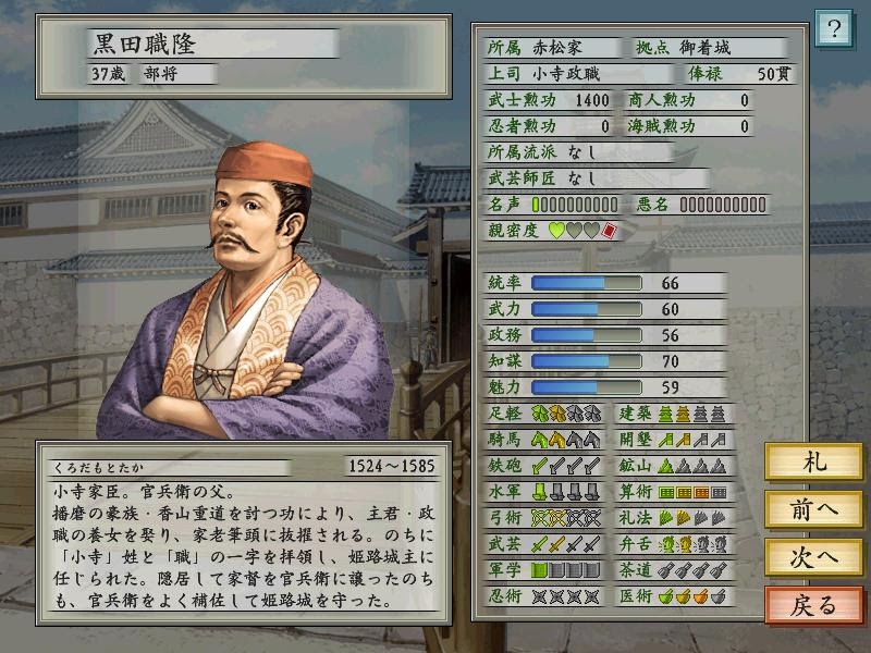 太閤立志伝 プレイリポート クロカン戦国漫遊記 第一回 クロカン 播磨に立つ 高水寺城址をたむろする黒猫