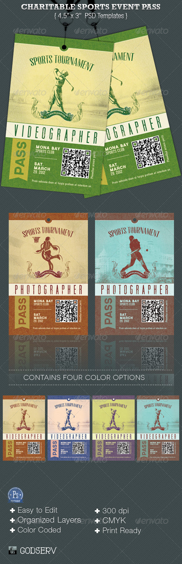 Charitable Sports Event Pass Template | GraphicRiver
