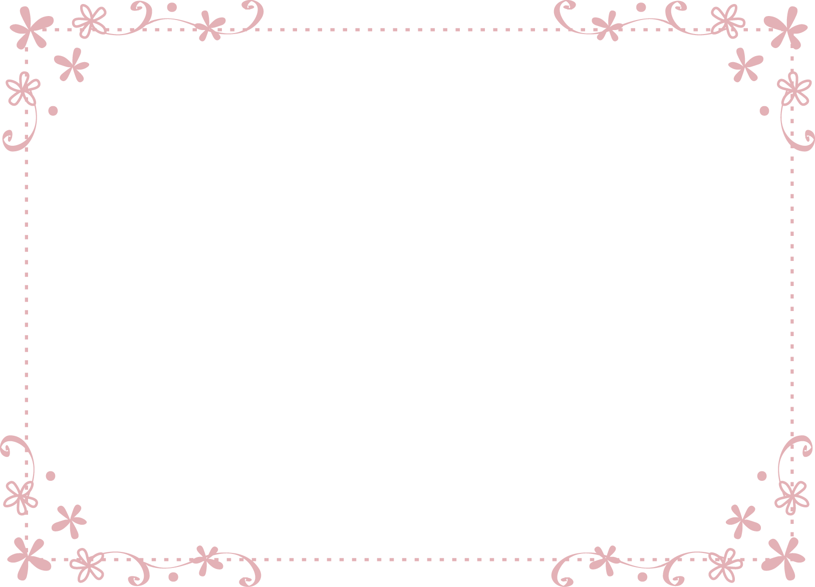 枠 飾り枠 飾り罫 飾り線 おしゃれな小花のデザイン 無料イラスト素材