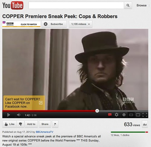 COPPER Sneak Peak Video gets an overlay that allows the viewer to click and be taken to Facebook. #CopperTV by stevegarfield