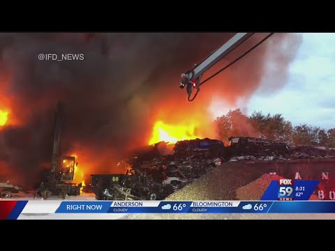 Large west side fire at recycling facility billows black smoke