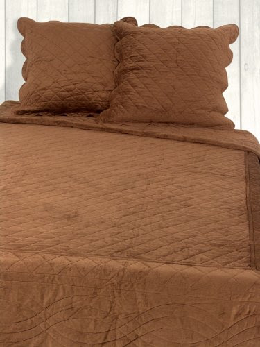 Vent du Sud CL2502TOBOOSLCHA Oslo Couvre-Lit 250 x 260 cm + 2 Taies 65 x 65 cm Polyester Chamois