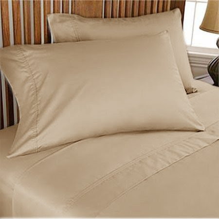 Twin Sheet Set 300 Thread Count 100 Egyptian Cotton 21 inches EXTRA DEEP POCKET Taupe Solid