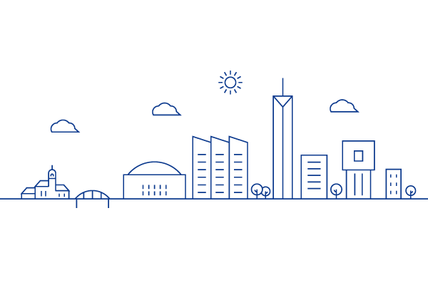 福岡のシンプルな線画イラスト 街 建物系イラスト専門サイト Town Illust