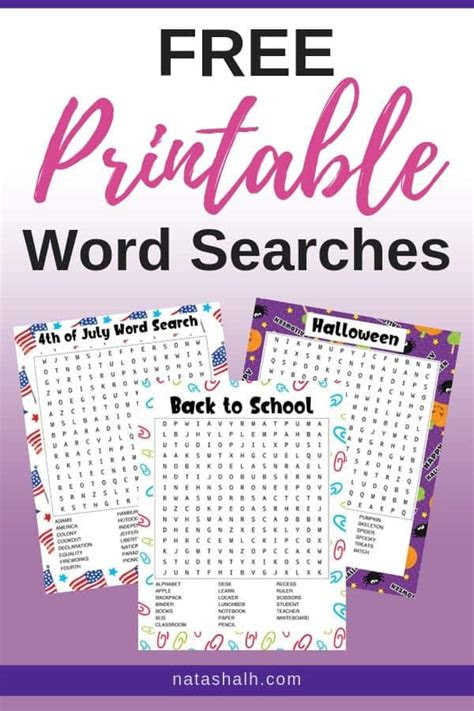  free printable word searches the artisan life