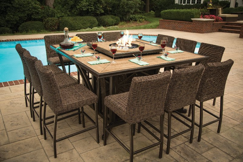 11 Piece Outdoor Fire Pit Patio Dining Set Franklin Rc Willey Furniture Store
