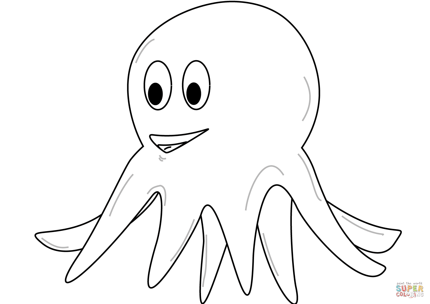 Download Funny octopus coloring page | Free Printable Coloring Pages