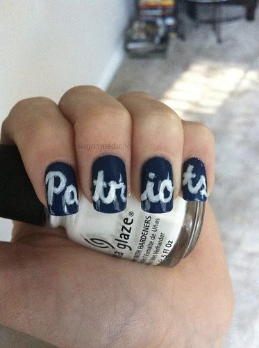 New England Patiots Super Bowl Nails