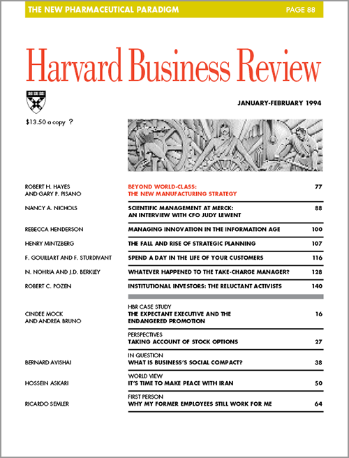 Beyond World Class The New Manufacturing Strategy