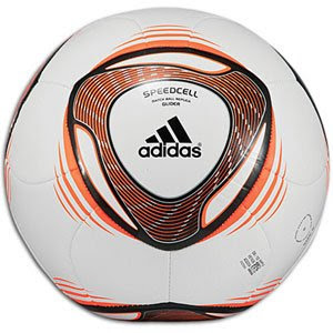 Adidas 2011 Glider Soccer Ball, White/Warning Orange, 5