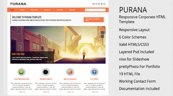 Purana – Responsive Corporate HTML Template