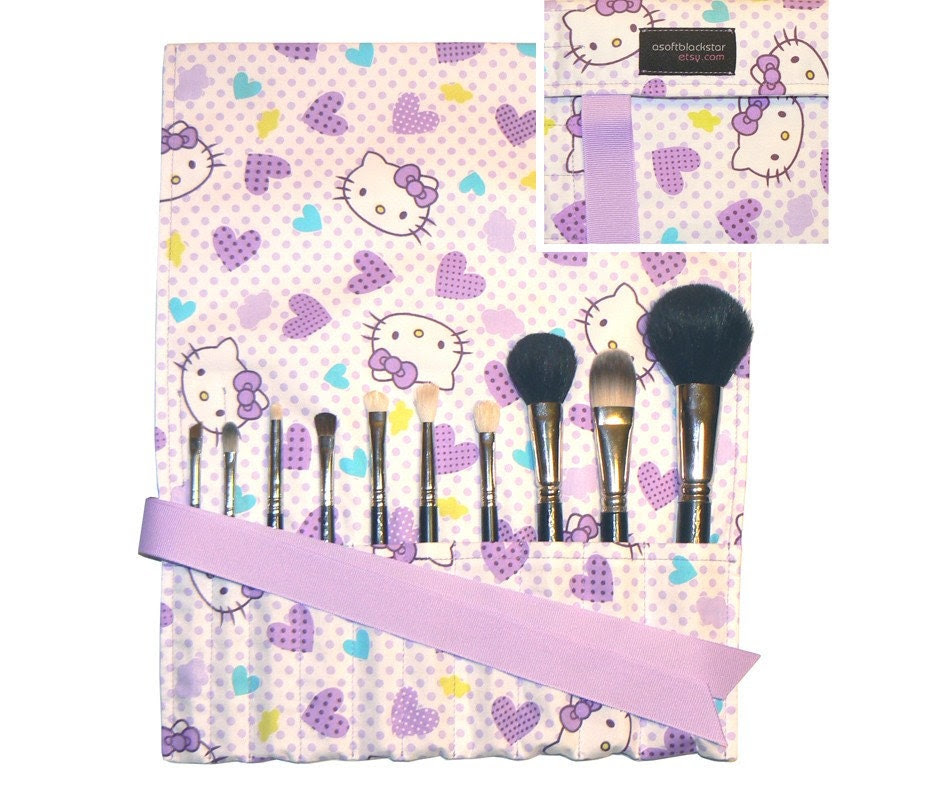 Hello Kitty makeup brush roll organizer - kawaii japanese import
