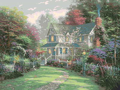 Plaid Thomas Kinkade Victorian Garden Ii 20 X16 Paint By Number Kit 22724