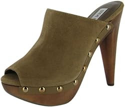 STEVE MADDEN Daynty Womens Dress Wooden Platforms High Heels Studded ...