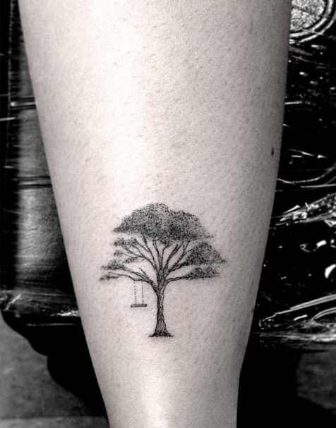 tree tattoos black and white