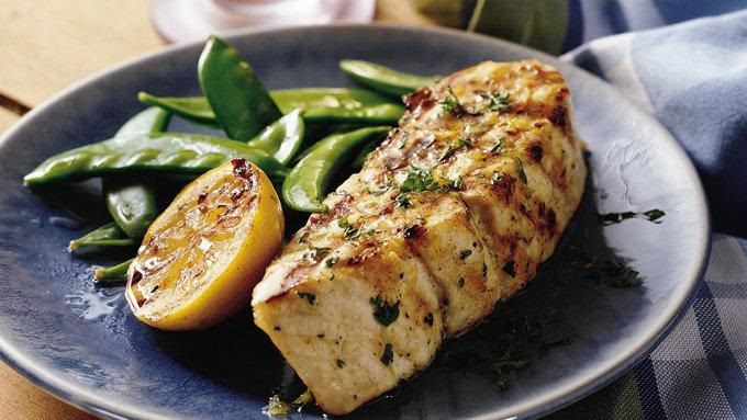 Grilled Lemon Garlic Halibut Steaks