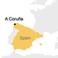 la coruna spain map