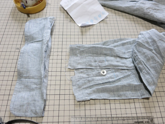 父のシャツのお直し たまに編み物 時々 クロッシェ