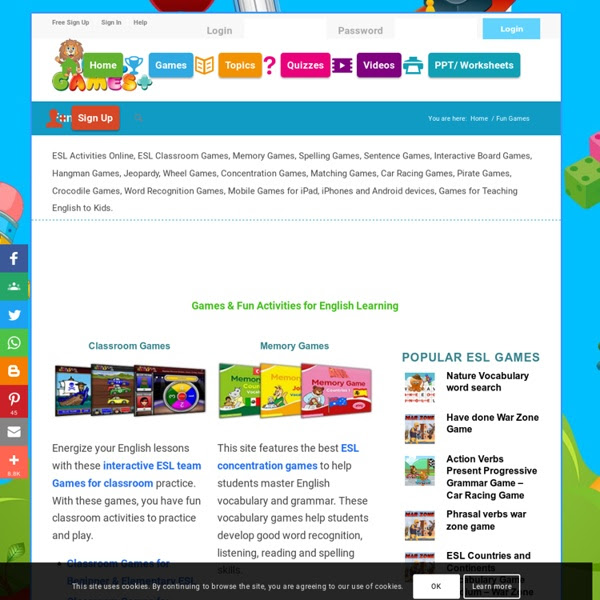 Fun Games For Teaching English Vocbulary Grammar Spelling Esl Games Pearltrees
