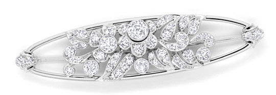 Original-Foto 1, DIAMANT-BROSCHE ANSTECKNADEL 2,42ct GOLD PLATIN SCHMUCK