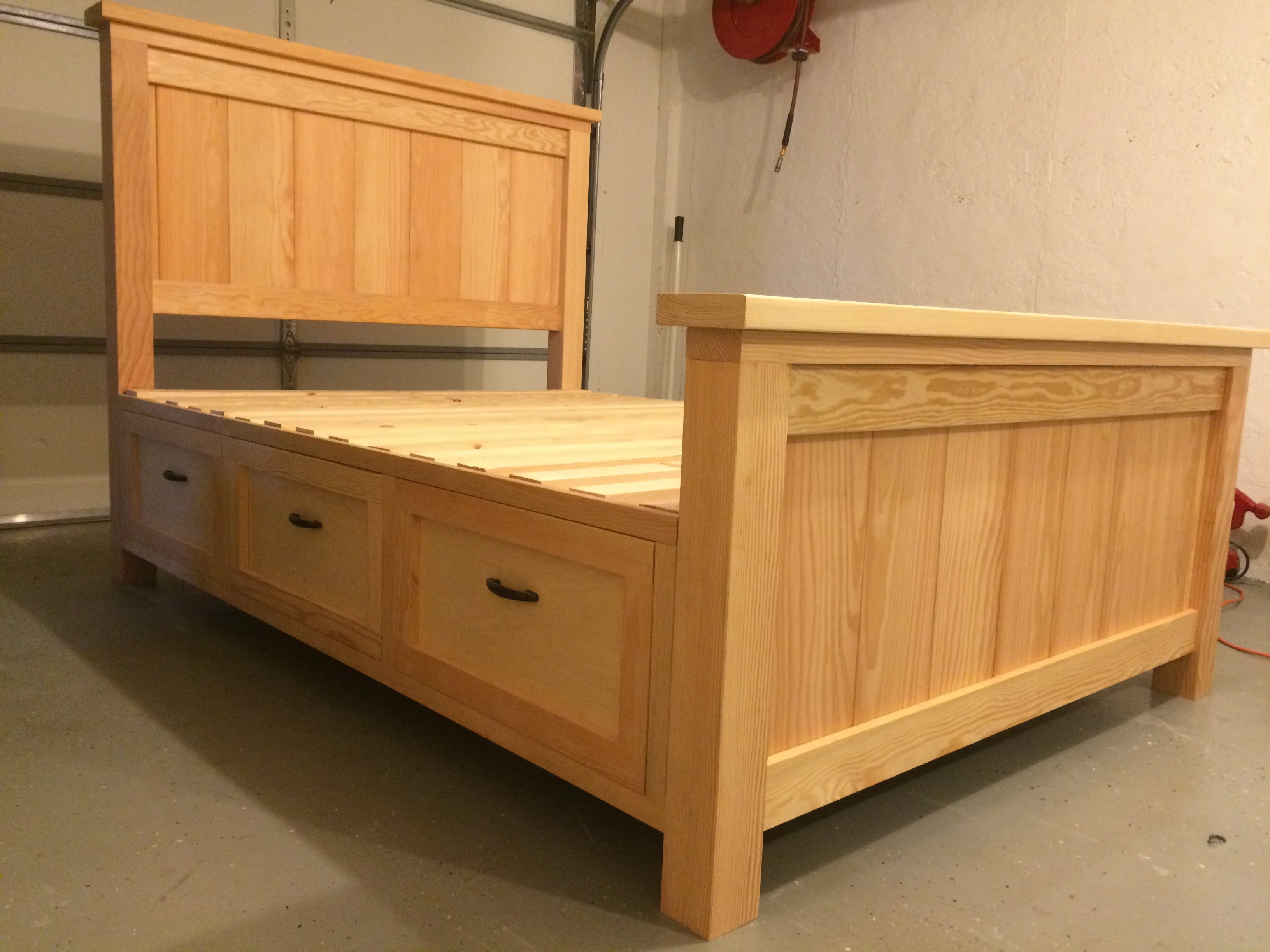 Ana White | Farmhouse Storage Bed With Hidden Drawer - DIY ...
