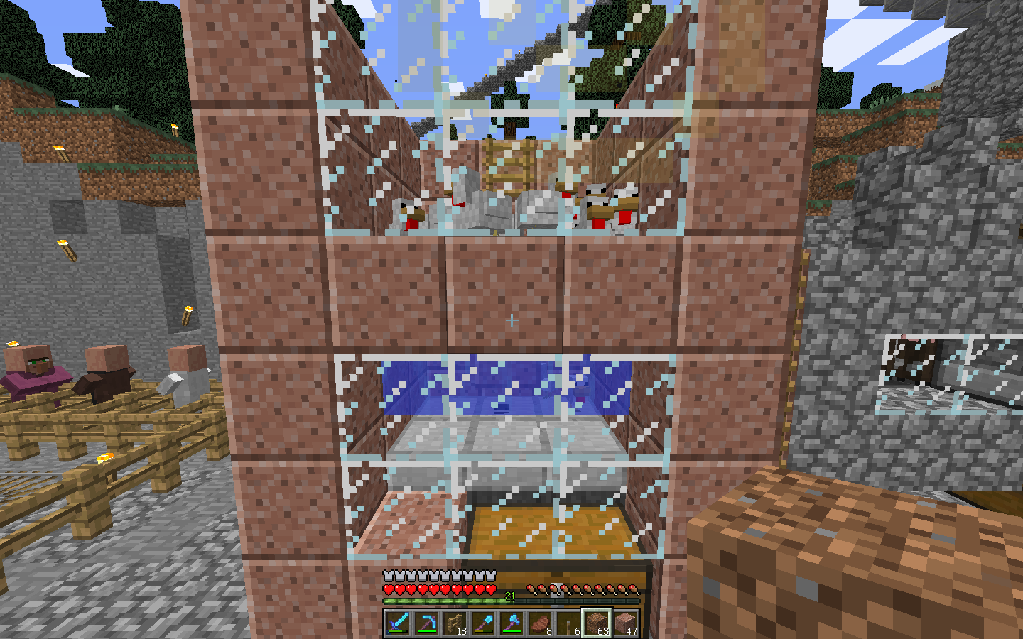 Minecraft日記 1 8対応 全自動鶏肉製造機 を作成 Rh日和 仮