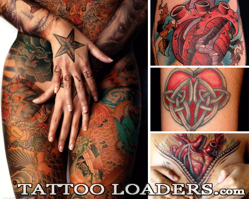 pictures of love heart tattoos