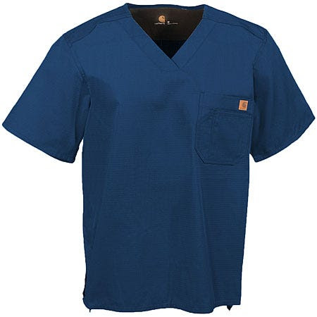Carhartt Scrubs: Men s Solid Ripstop Navy Utility Top C15108 NVY-Medium
