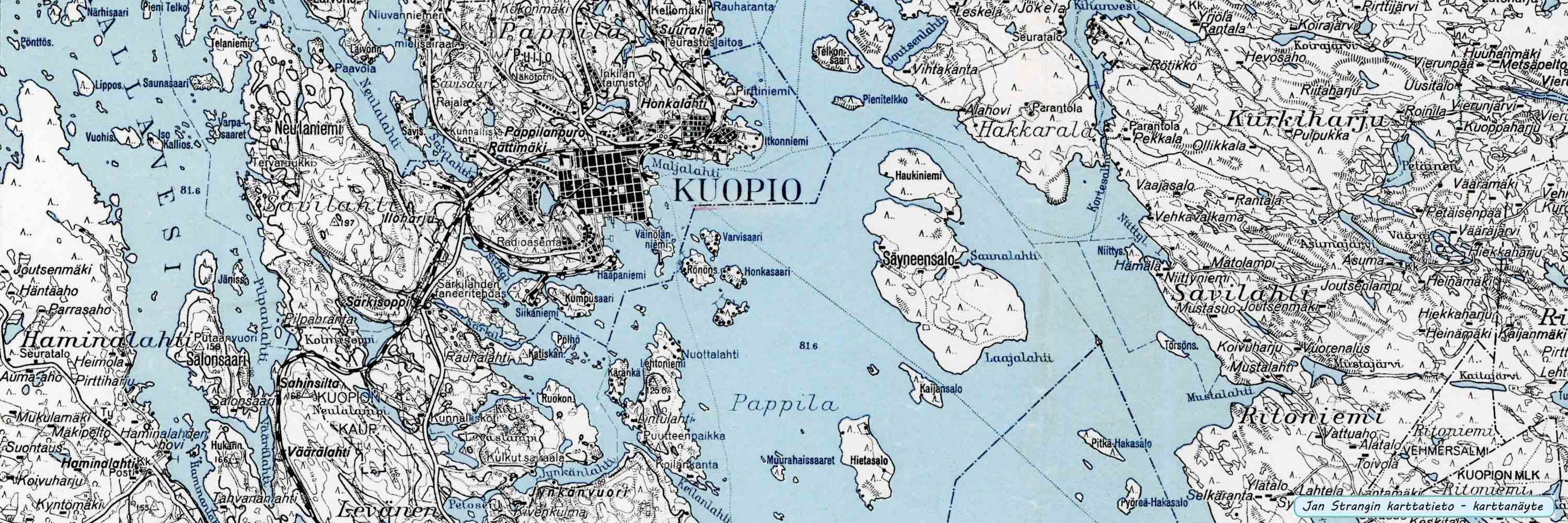 kartta kuopion seutu Jan Strangin karttatieto kartta kuopion seutu